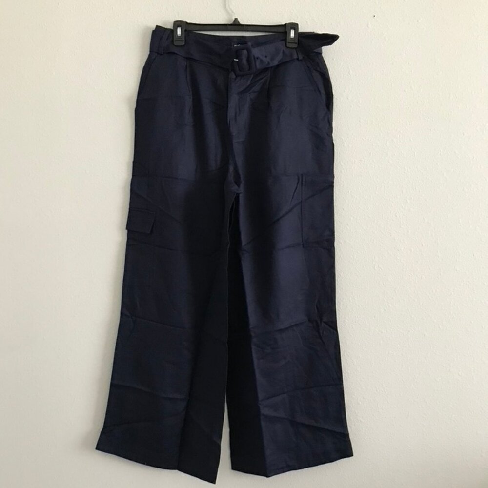 Studio Park x Amy Stran Lyocell Belted Crop Pant - Navy (Tall) a648612